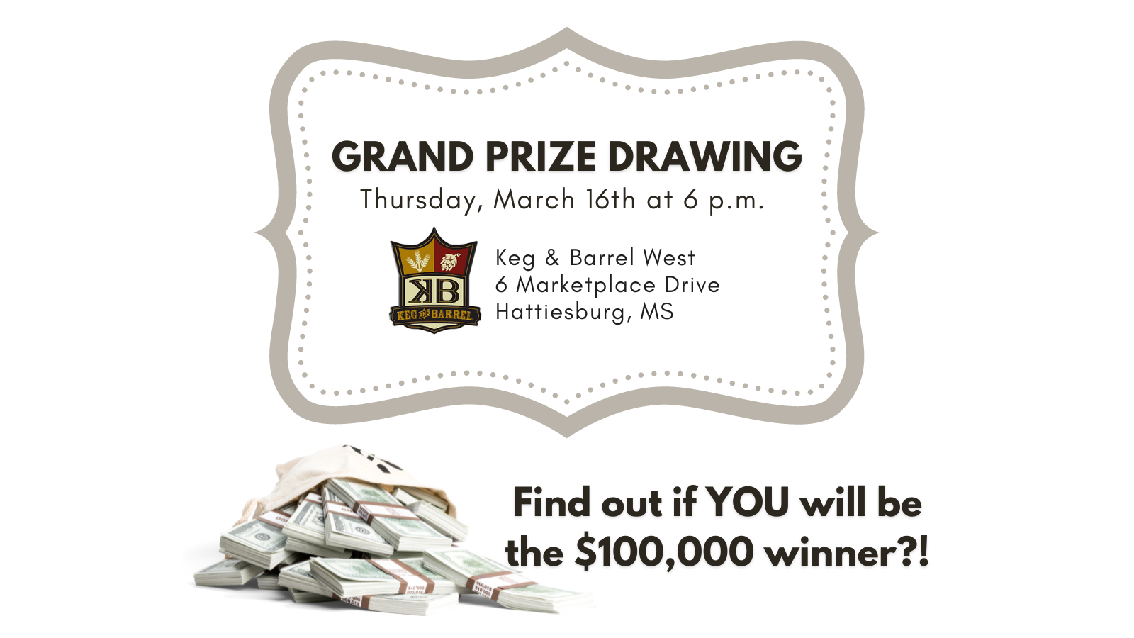 United Way $100K Payday Raffle Grand Prize Drawing Invitation